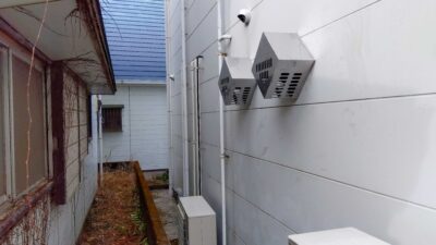 静岡県/火炎遮断装置Bibo＋室内外一体型給気口キューブ(Q-32)を設置させていただきました。
